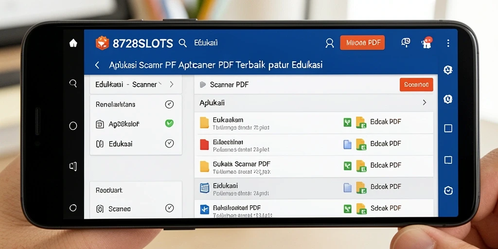 Antarmuka apikasi 8728SLOTS yang modern dan mudah digunakan untuk Scanner PDF.
