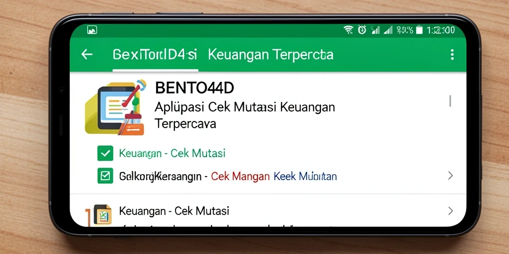 Tampilan interface utama BENTO4D untuk cek mutasi rekening.