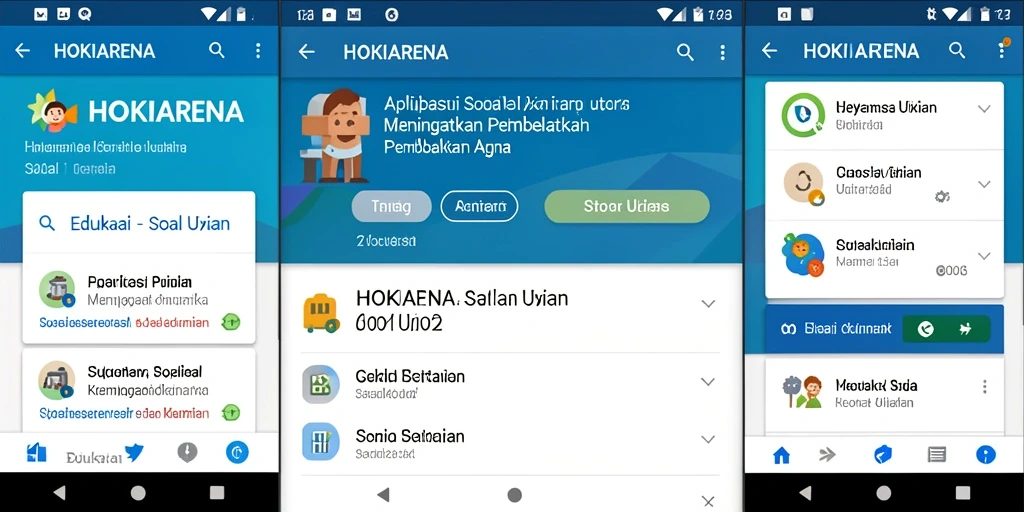 Antarmuka HOKIARENA yang intuitif dengan fitur soal ujian.