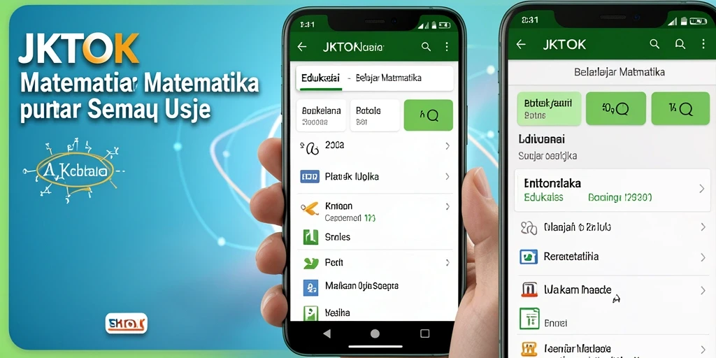 Antarmuka aplikasi JKTOK untuk belajar matematika yang interaktif.