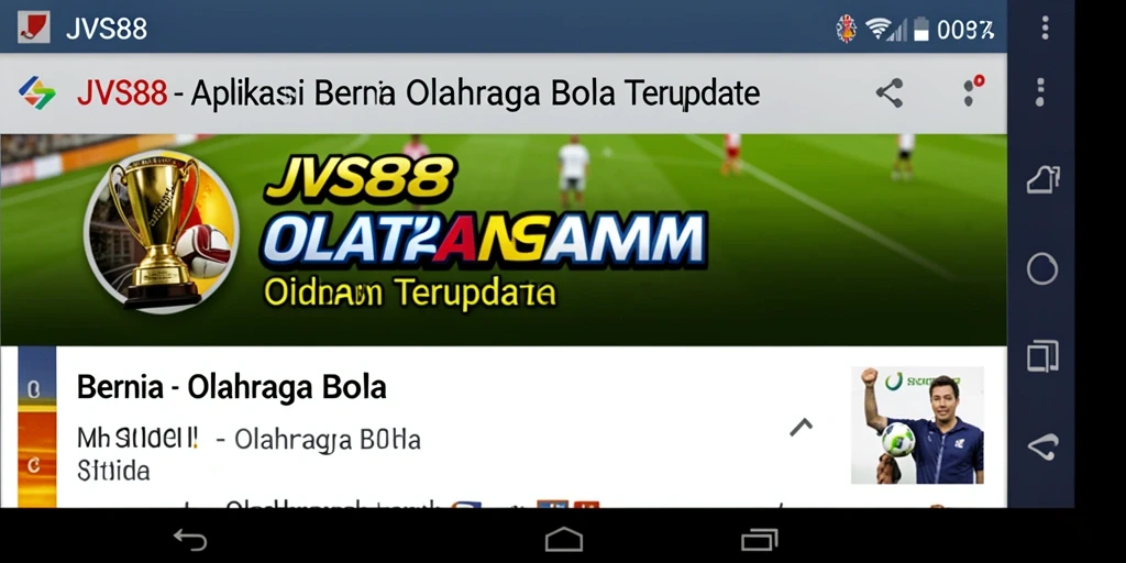 Tampilan antarmuka aplikasi JVS88 yang menarik dan informatif.
