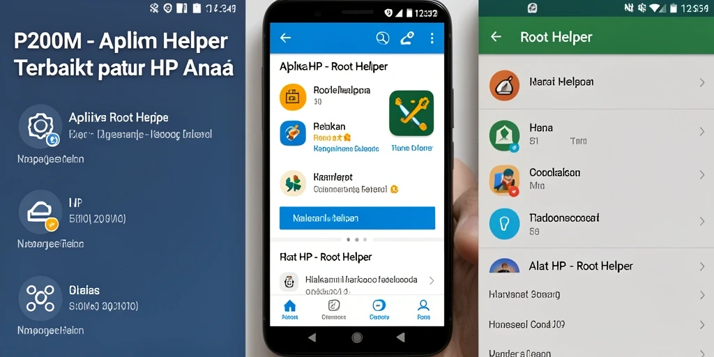 Antarmuka P200M menampilkan fungsi Root Helper yang intuitif dan mudah digunakan.