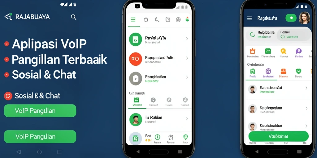 Tampilan antarmuka utama RAJABUAYA untuk VoIP Panggilan yang intuitif.