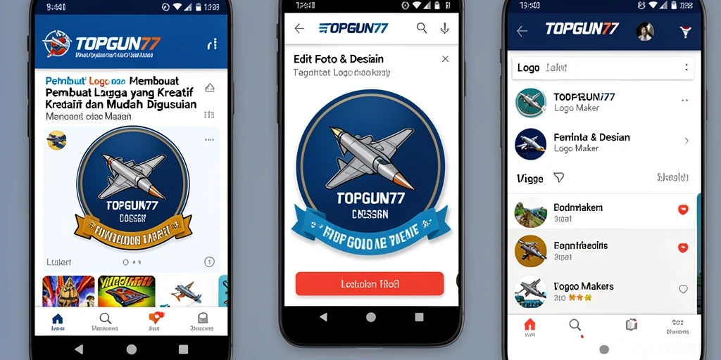 Tampilan antarmuka aplikasi TOPGUN77 yang user-friendly dan fungsional.