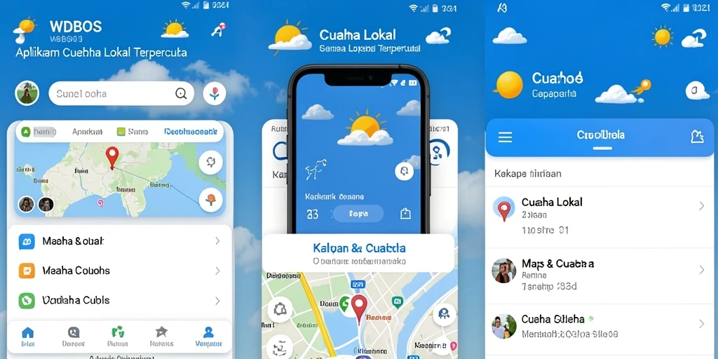 Antarmuka WDBOS menampilkan informasi cuaca lokal dengan jelas.
