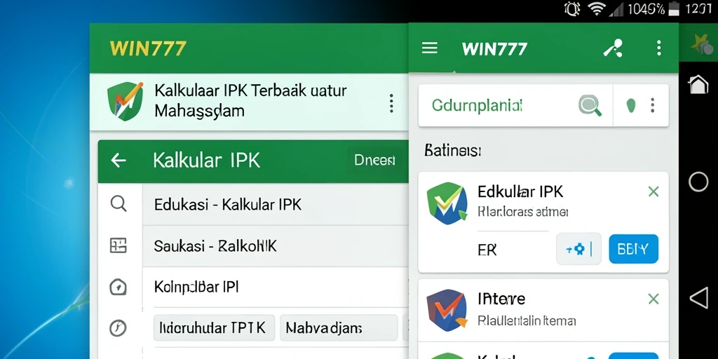 Antarmuka aplikasi WIN777 yang memudahkan kalkulasi IPK.